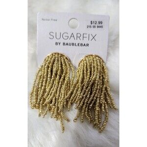 NEW Sugarfix by Baublebar Gold Glass Seed Beaded Dangle Earrings.